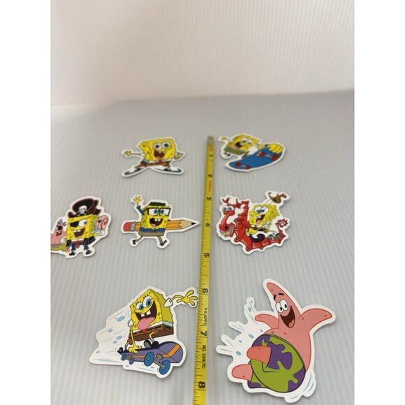 SpongeBob SquarePants 7pc Vinyl Stickers Set Cartoon Water Bottle Laptop Decals - Picture 2 of 2
